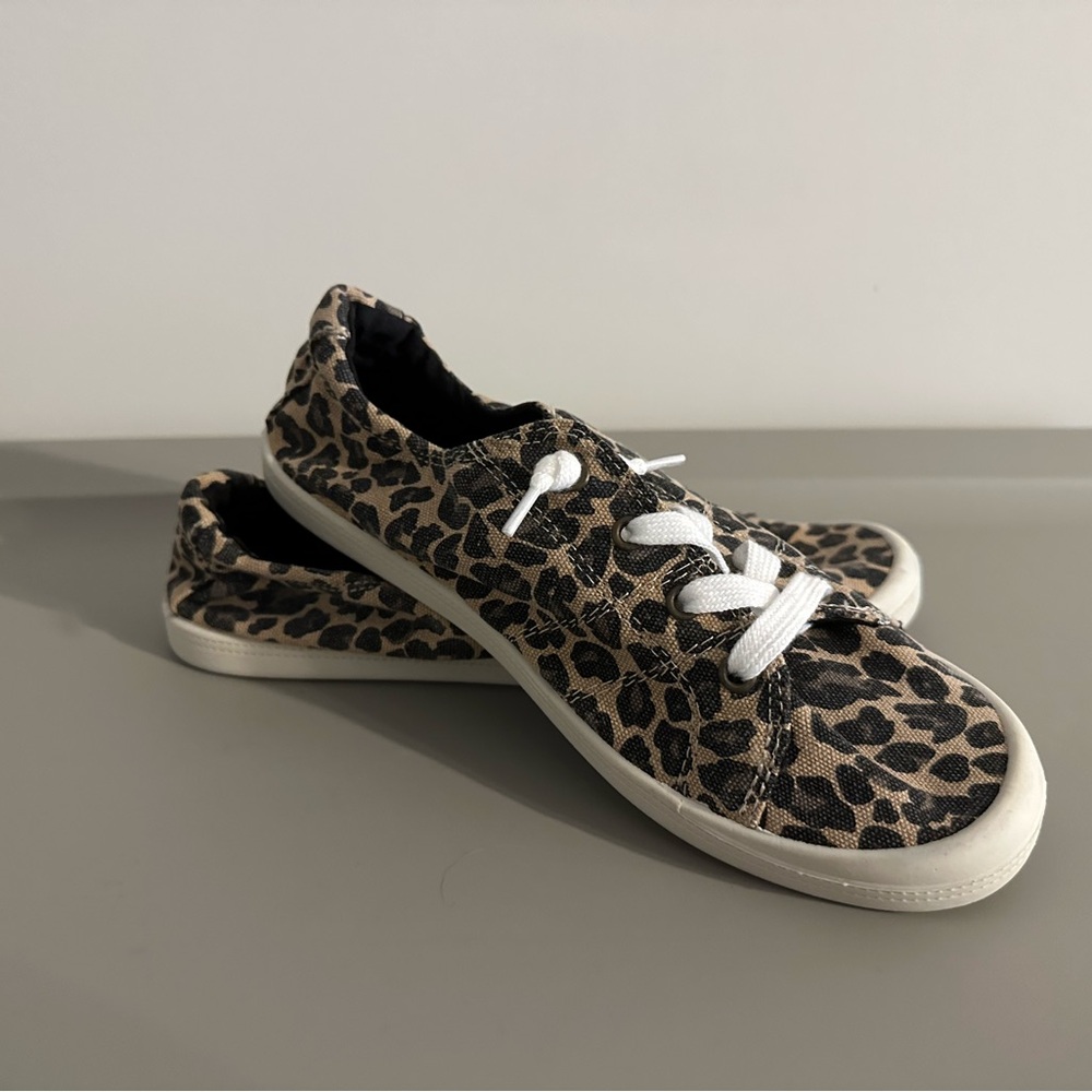 Leopard Print Slip on Sneakers Size 10